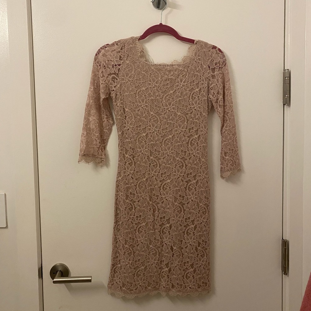 Diane Von Furstenberg Zarita Lace Dress (Beige/Nude)